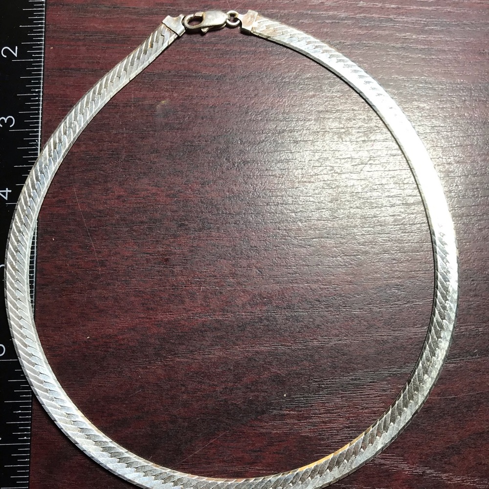 18” sterling necklace. Marked and heavy